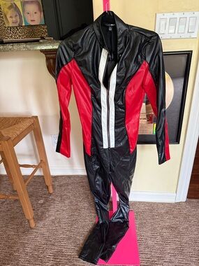 Pit stop faux leather jumpsuit size small NWT